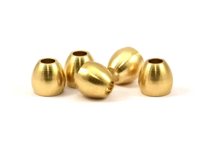 10 Raw Brass Industrial End Beads, (12x13x7 Mm) D0070