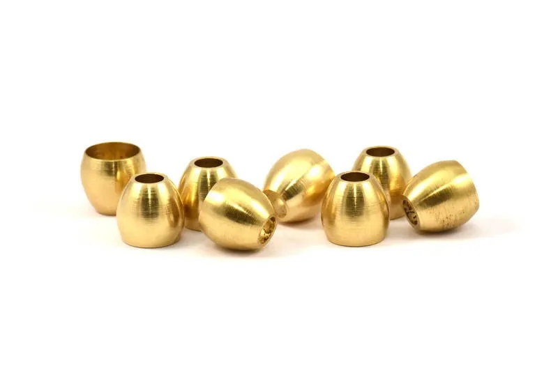 10 Raw Brass Industrial End Beads, (12x13x7 Mm) D0070