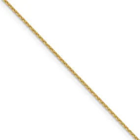 1.15mm 14k Yellow Gold Diamond Cut Oval Open Cable Necklace Chain