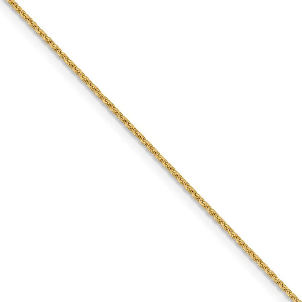 1.15mm 14k Yellow Gold Diamond Cut Oval Open Cable Necklace Chain