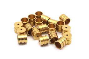 25 Raw Brass End Cap , Cord Tip - 5mm Cord End - 6x6mm