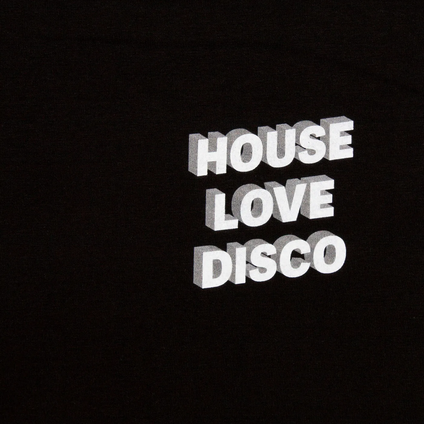 3D House Love Disco Back Print - Tshirt - Black