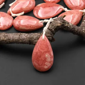 AAA Gemmy Natural Red Rhodochrosite Teardrop Gemstone Pendant from Argentina A4