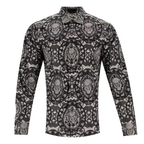 Alexander McQueen Skull Print Cotton Shirt. Size 54FR