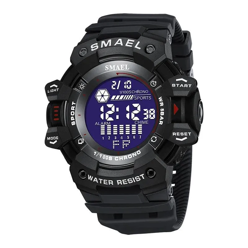 AMSW8050 Men's Simple Watch: Rugged Sport Elegance with LED Digital Precision