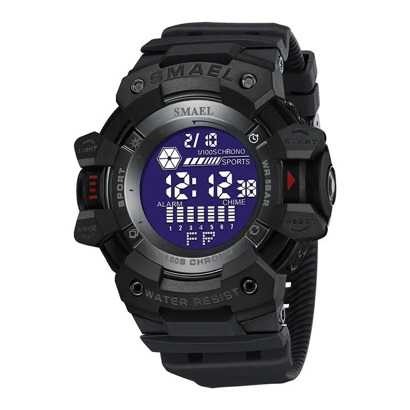 AMSW8050 Men's Simple Watch: Rugged Sport Elegance with LED Digital Precision