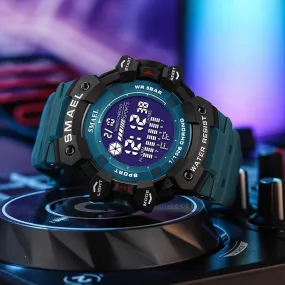 AMSW8050 Men's Simple Watch: Rugged Sport Elegance with LED Digital Precision