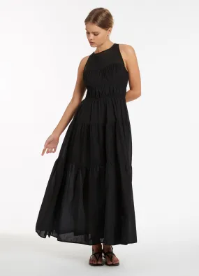 Animale Tie Maxi Dress - Black