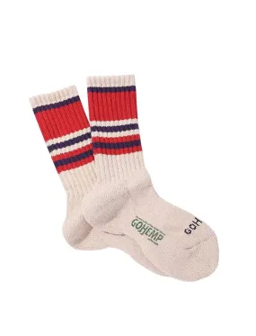 Anonymous Ism Gohemp Random Striped Pile Crew Socks Red