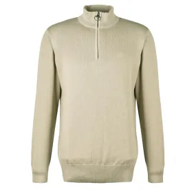 Barbour Cotton Half Zip Jumper Washed Stone