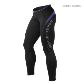 Better Bodies Fitness Long Tights - Black-Purple