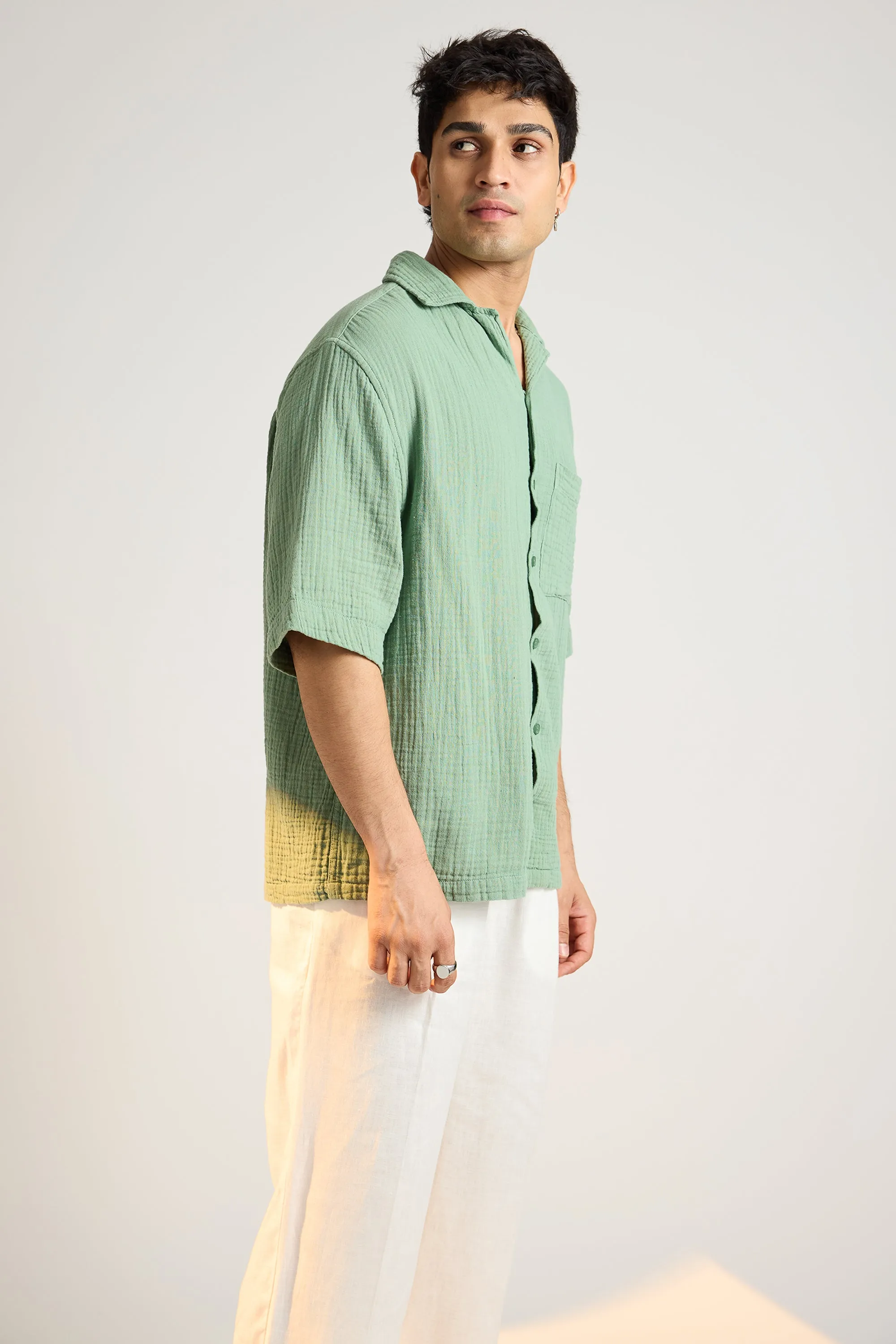 Breezy Relaxed Green Men's Shirt