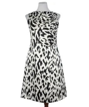 C Klein Black & White Silk Dress sz 4