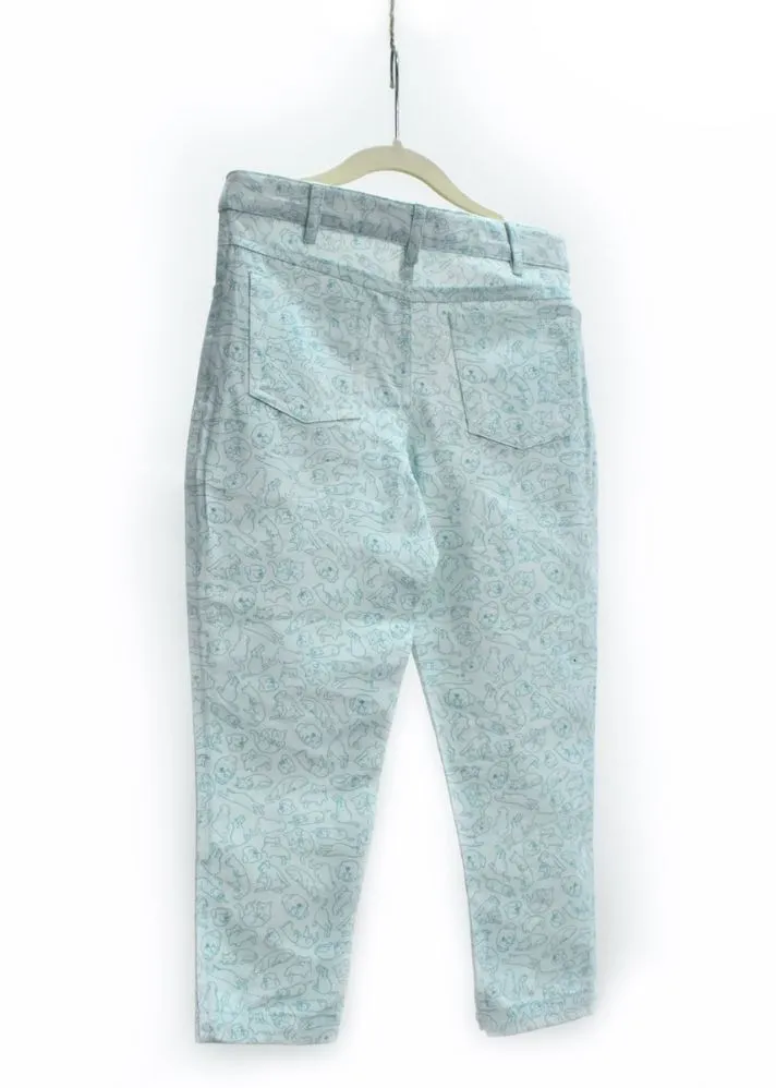 Cat-dog' Aqua Blue Denim Jeans