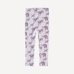 classic skinny legging | purple dinosaur | organic cotton interlock