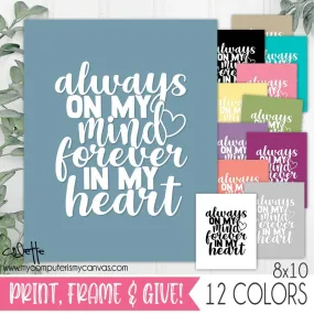 Condolence Art {FOREVER IN MY HEART} - PRINTABLE