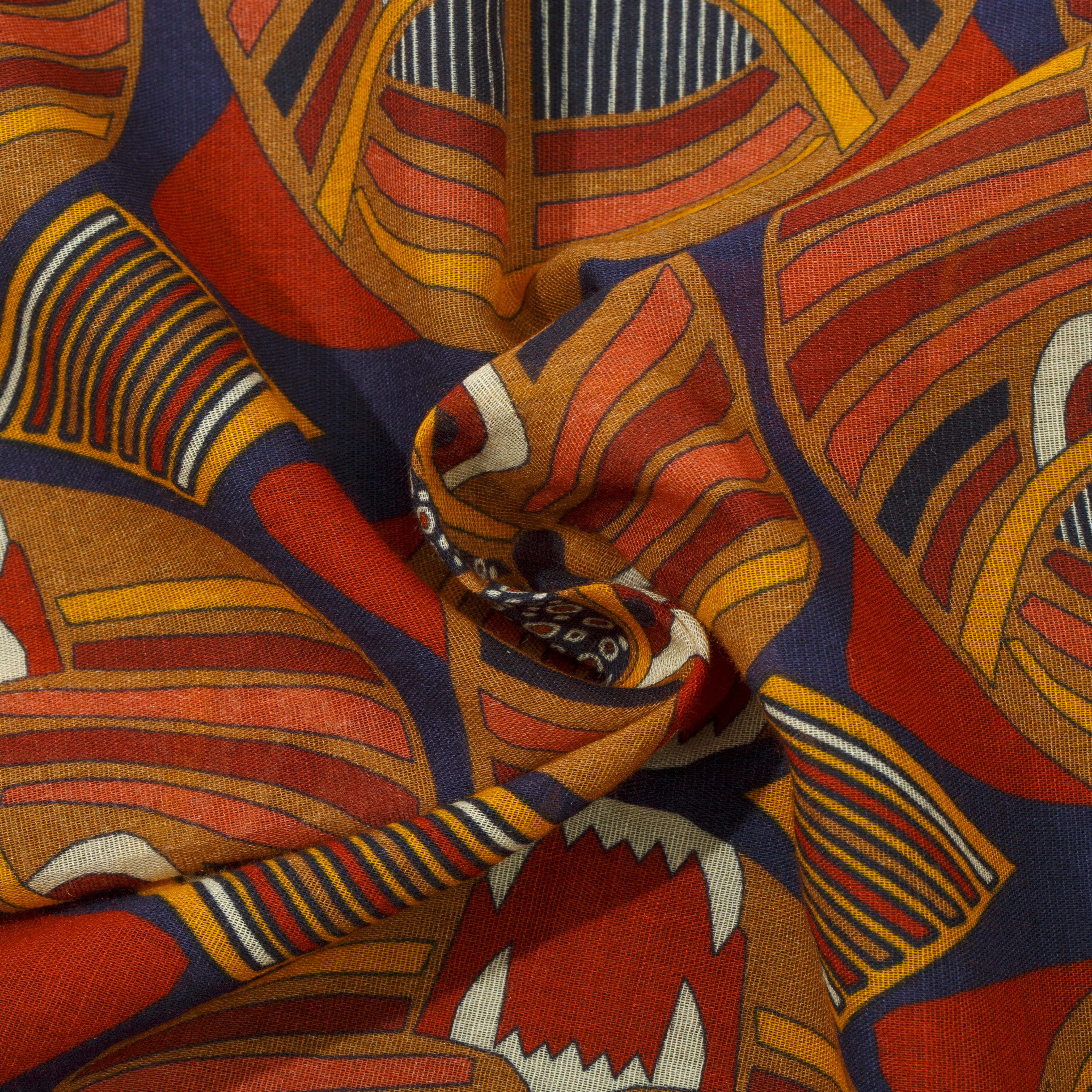 Cotton/Modal/Cashmere Bold Tiger Print Pocket Square