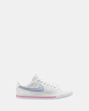 Court Legacy Grade School White/Lt Armory Blue/Pinksicle