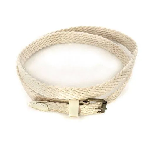 DANNY - Women's Cream Beige Cotton Woven Belt