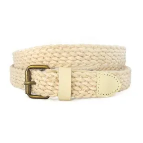 DANNY - Women's Cream Beige Cotton Woven Belt