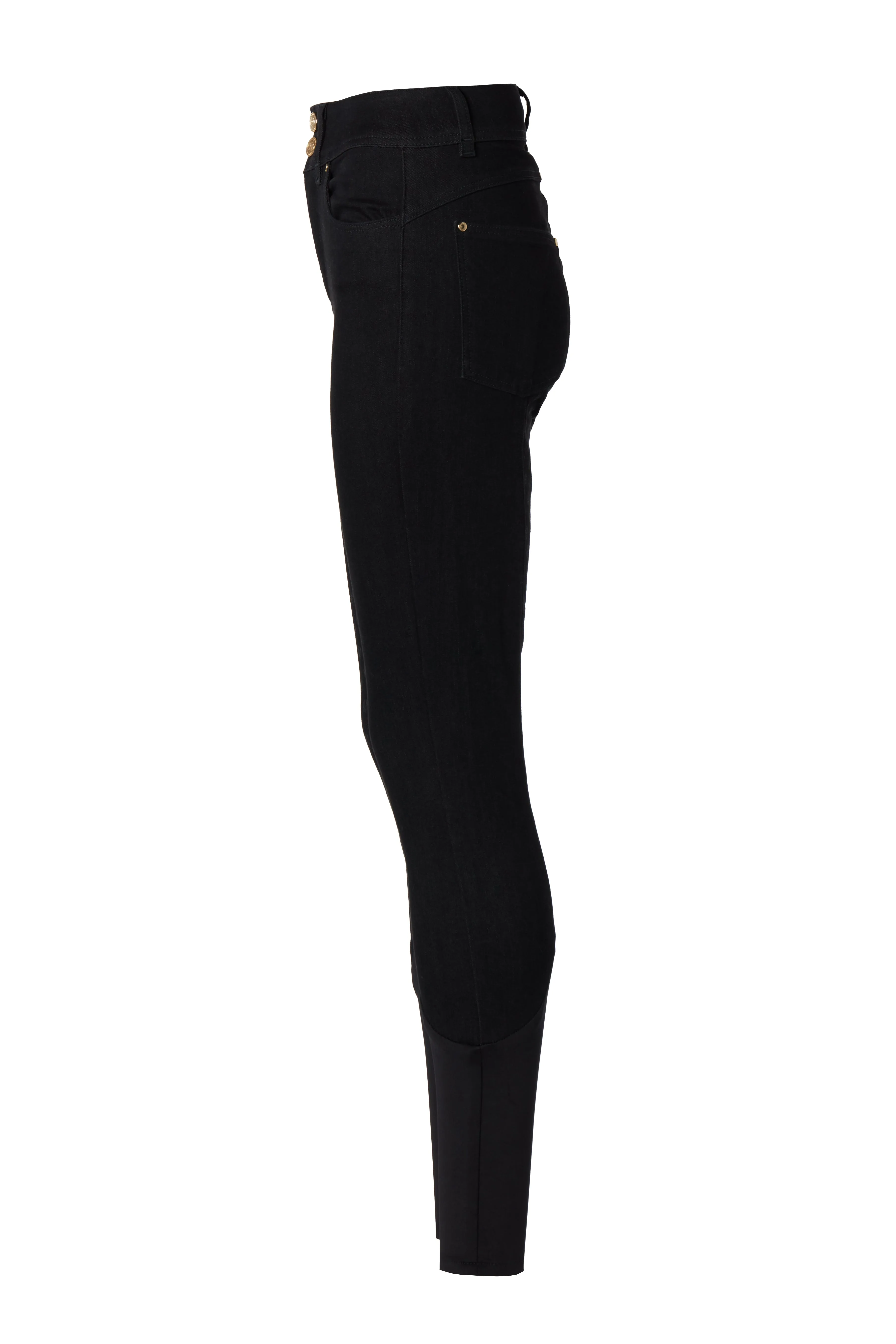 Denim Thermal Full Grip Breeches (Black)