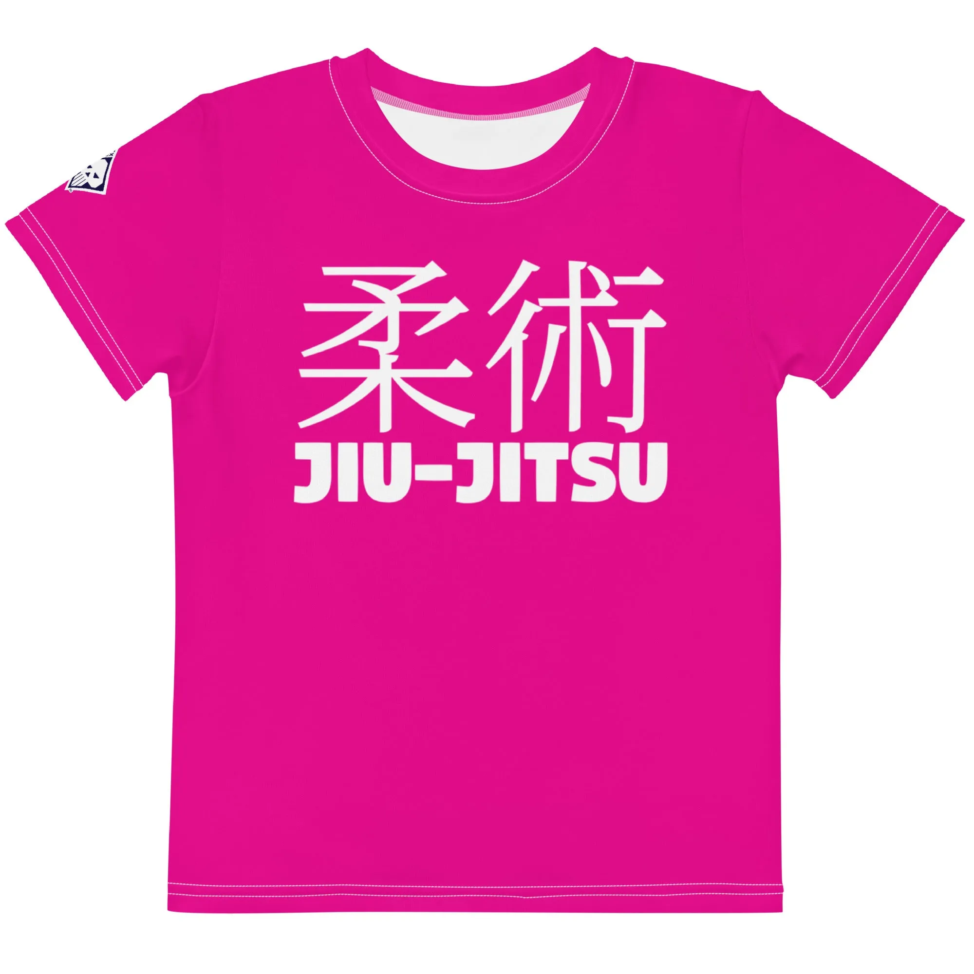 Dynamic Comfort: Girl's Short Sleeve Classic Jiu-Jitsu Rash Guard - Hollywood Cerise