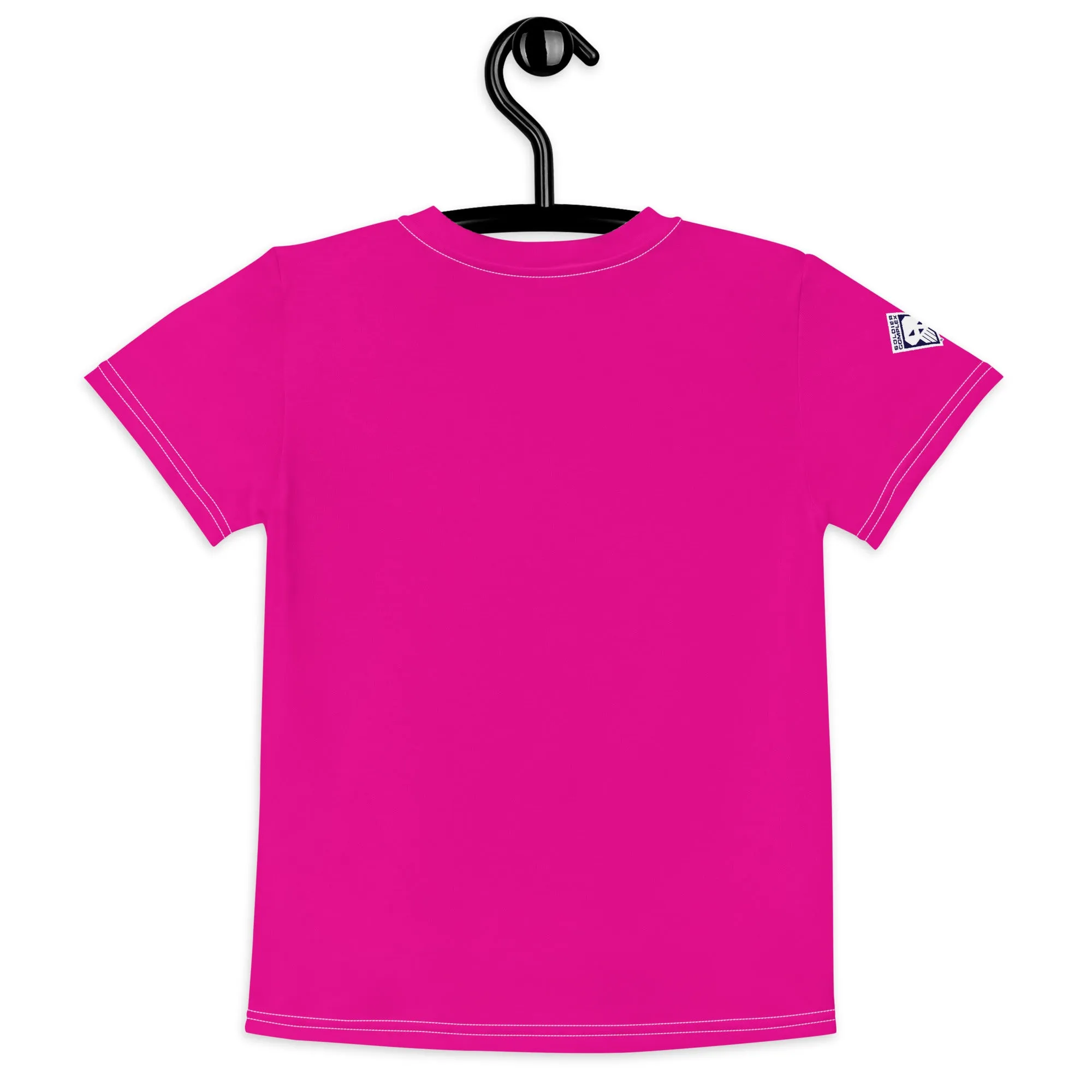 Dynamic Comfort: Girl's Short Sleeve Classic Jiu-Jitsu Rash Guard - Hollywood Cerise