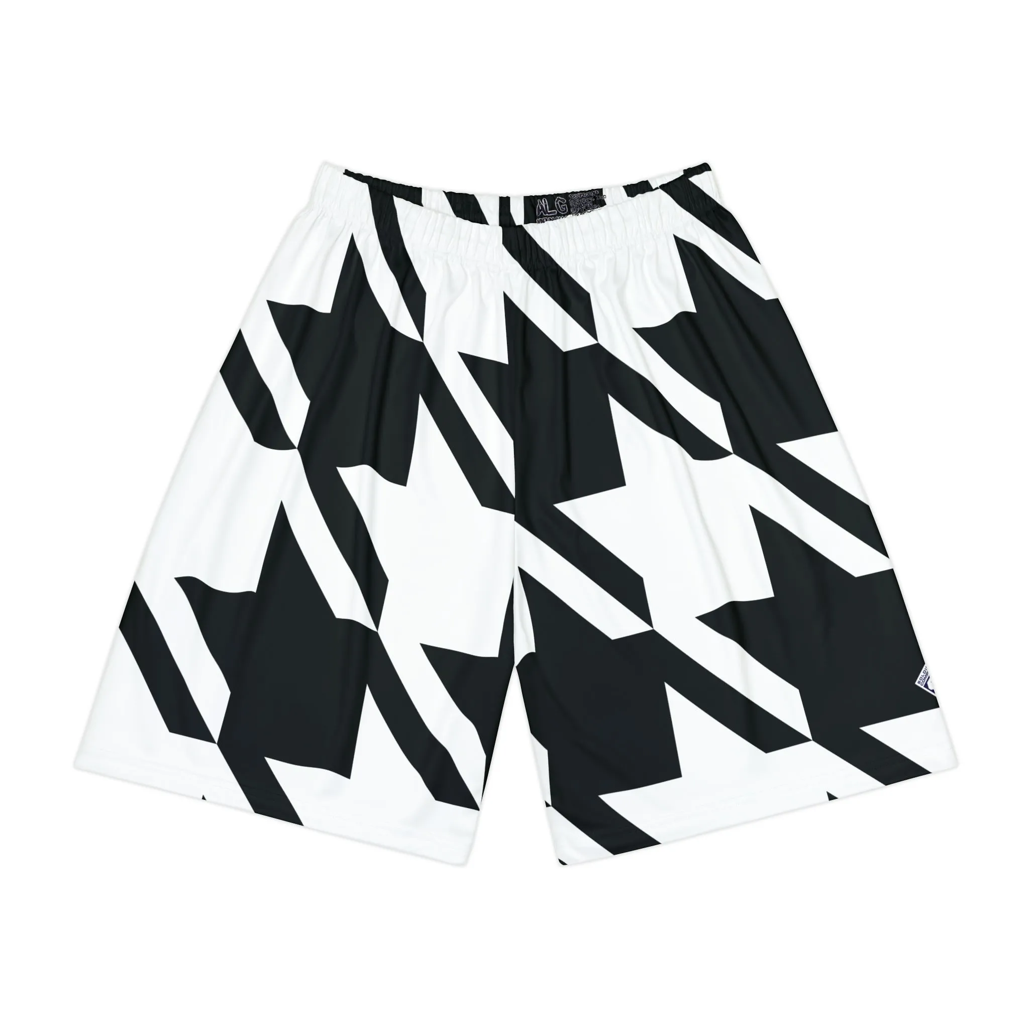 Dynamic Comfort: Men's Houndstooth Athletic Shorts - Pocket-Free