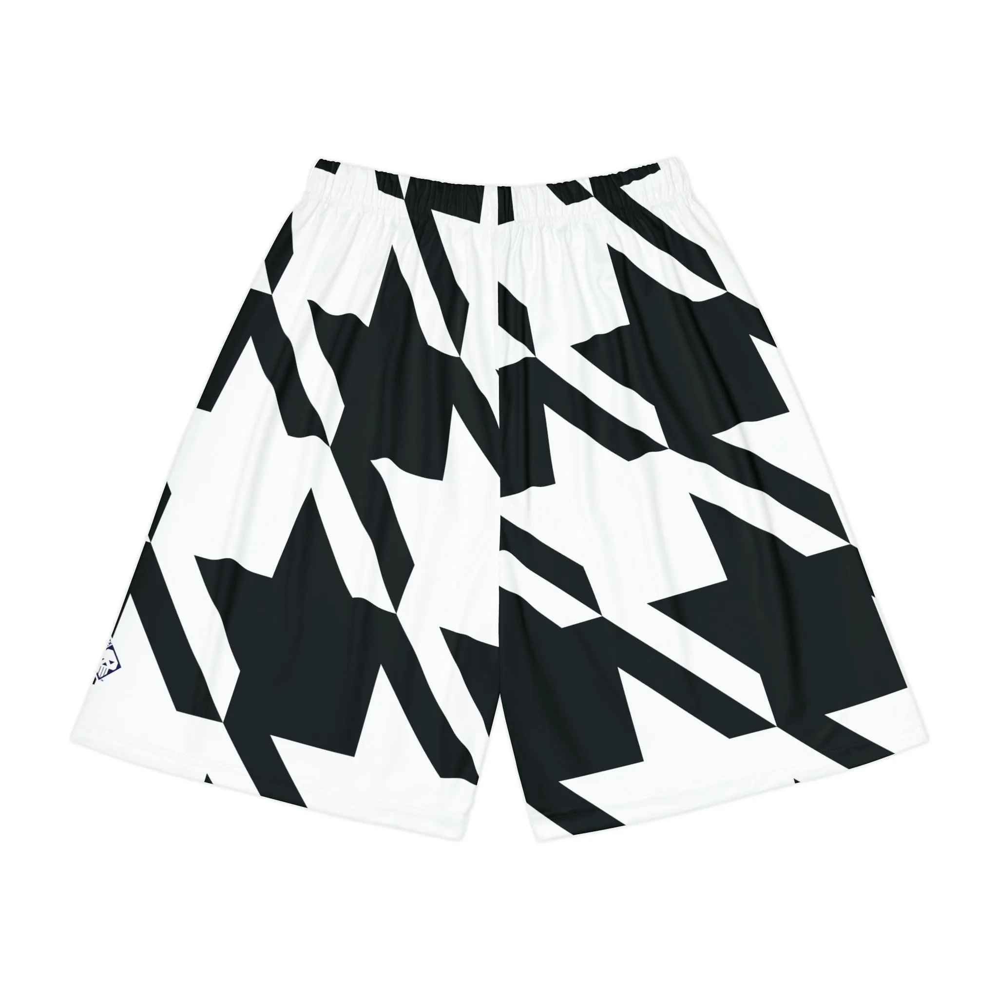 Dynamic Comfort: Men's Houndstooth Athletic Shorts - Pocket-Free