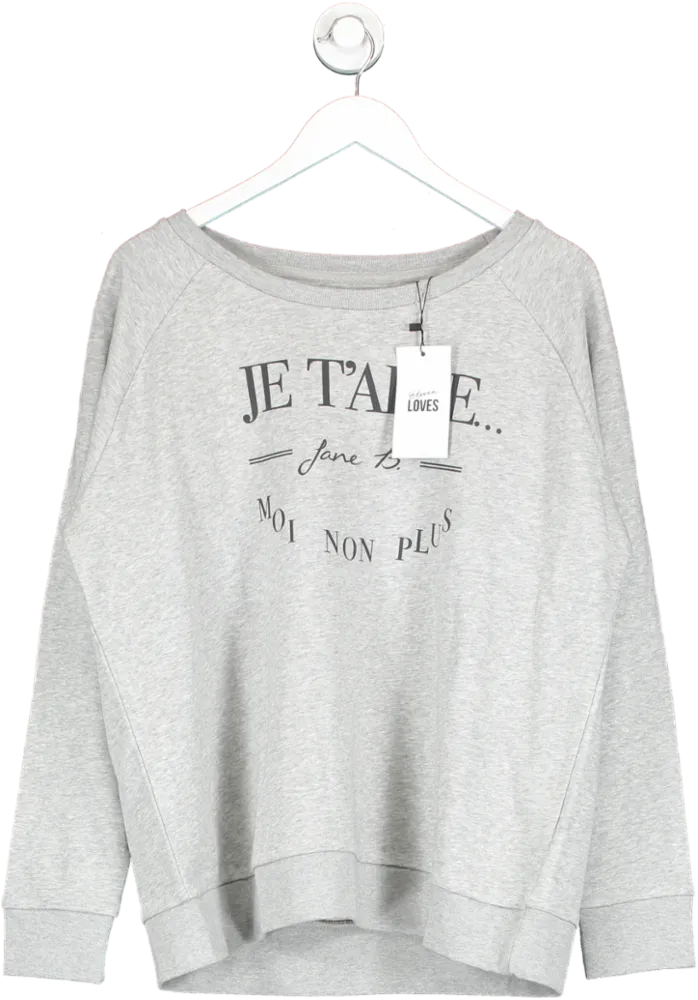 eleven loves Grey Printed Sweatshirt UK L