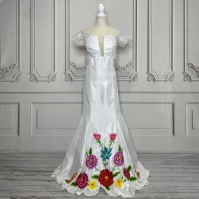 Embroidered Mexican Wedding Dress - Romance