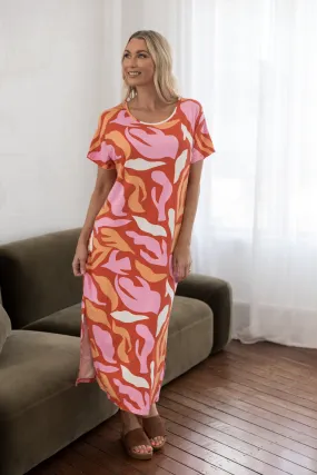 FINAL SALE Destiny Dress in Coral Reef