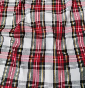 FS660_1 White Tartan Poly Cotton Fabric