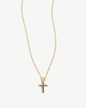 Fused Pave Cross Necklace