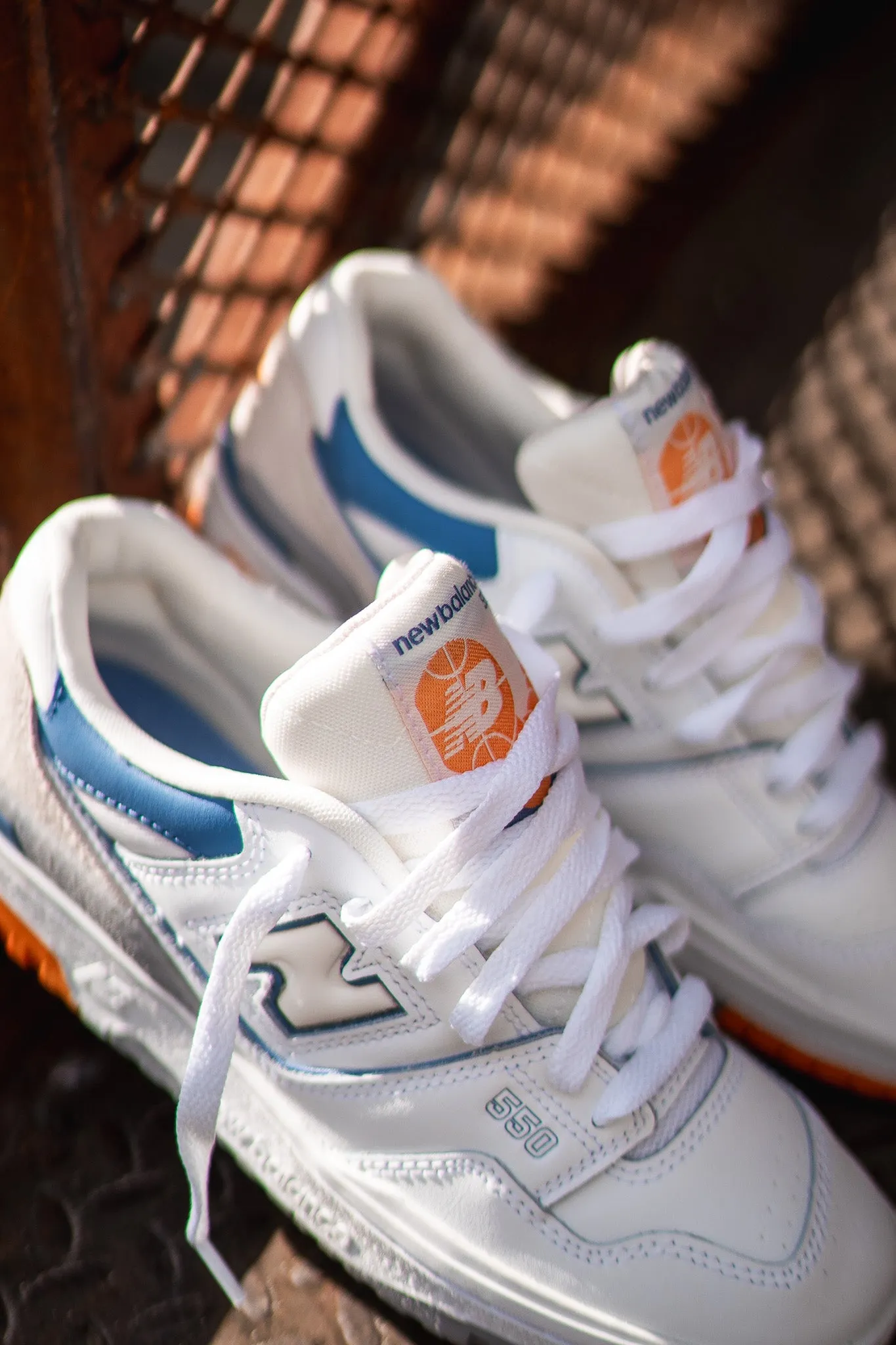 GRADESCHOOL New Balance 550 (White/Citrus) - GSB550WB