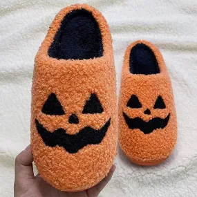 Halloween Pumpkin Home Cotton Slippers - Spooky Comfort for Your Home 27278726C