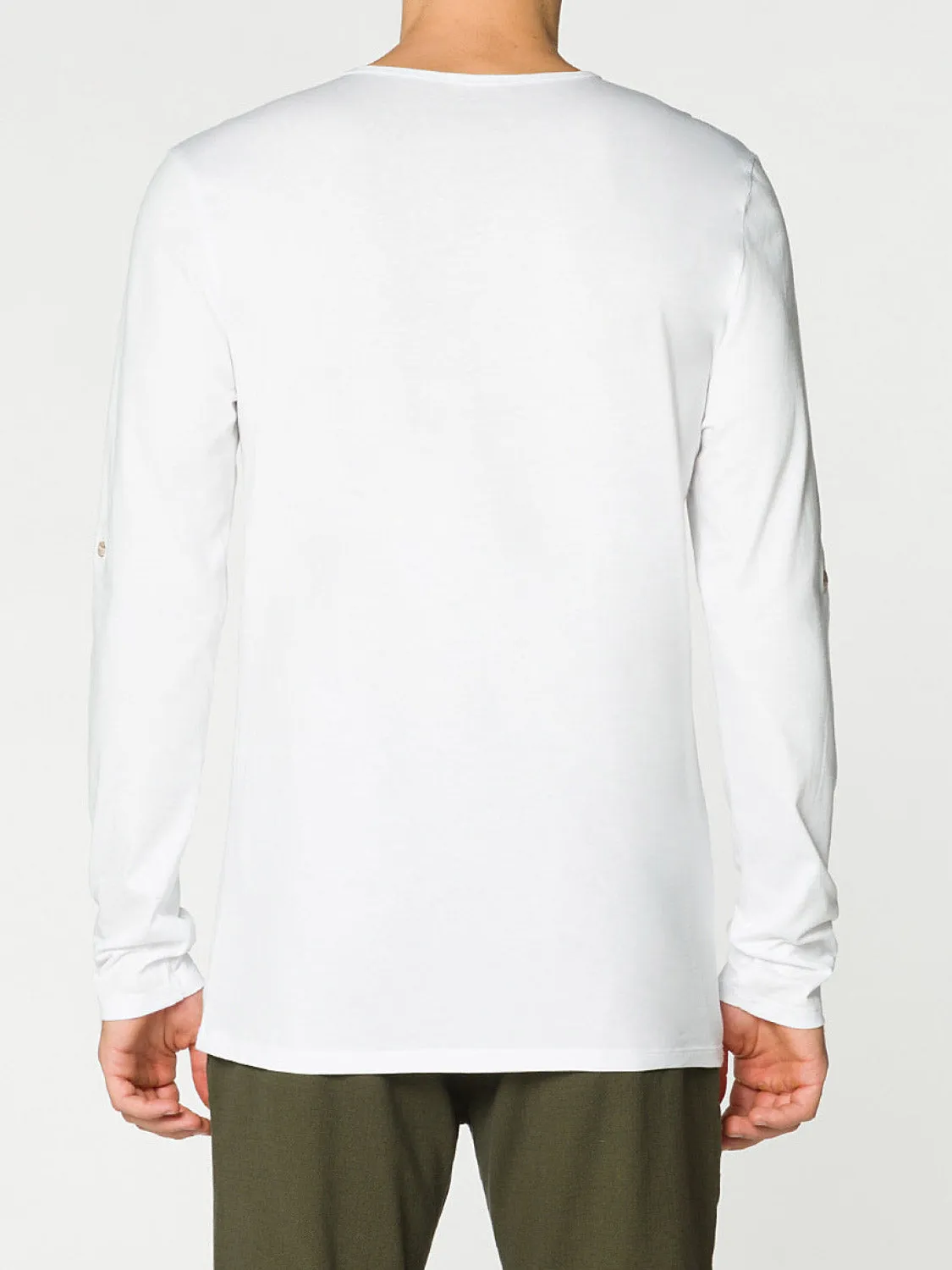 Henley Organic Cotton Long Sleeve T-shirt White