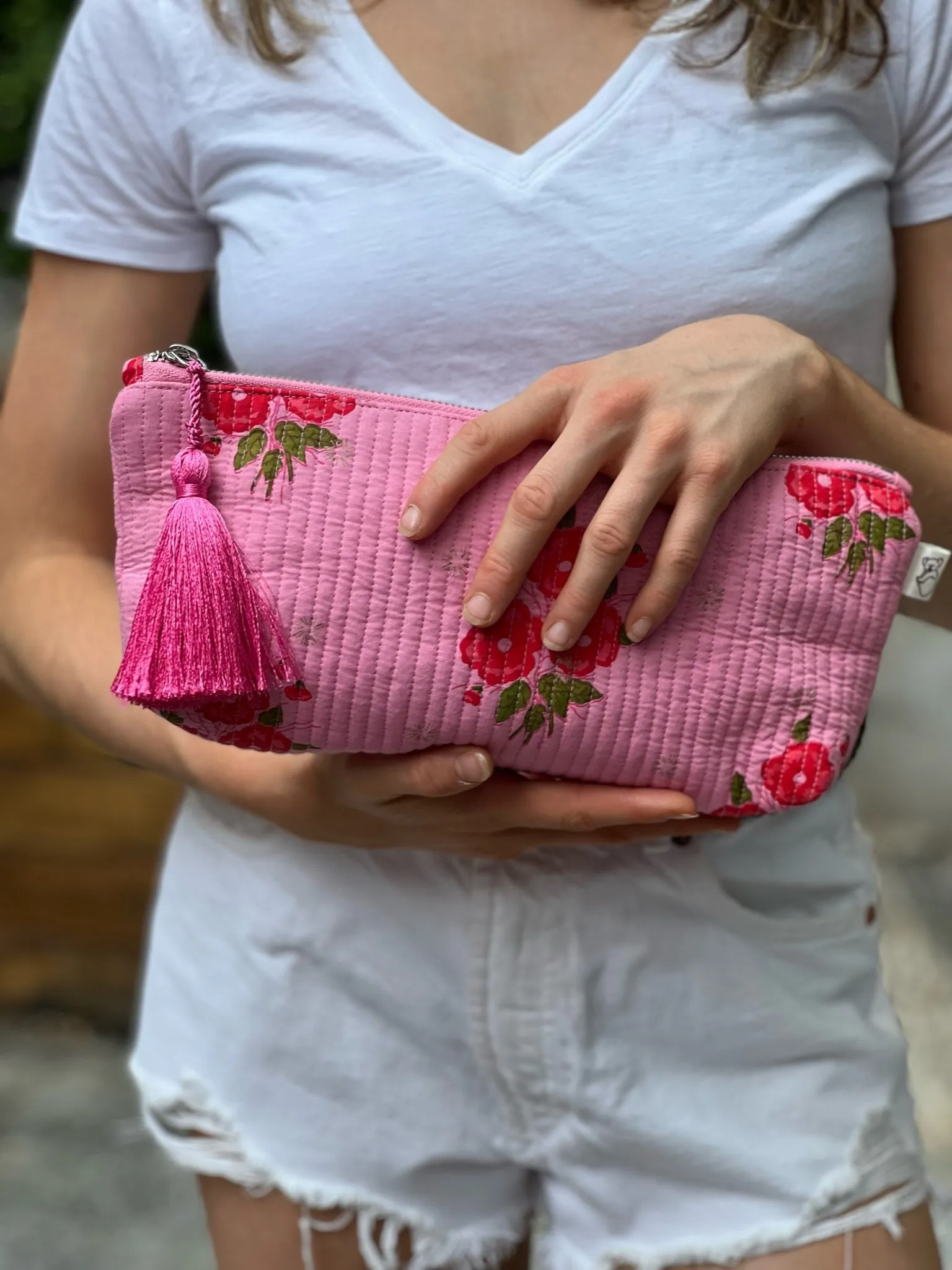 Hold Me Clutch - Quilted Pink Floral  NEW!