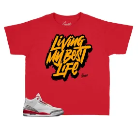 Kids - Retro 3 Cardinal Red Living Life Shirt