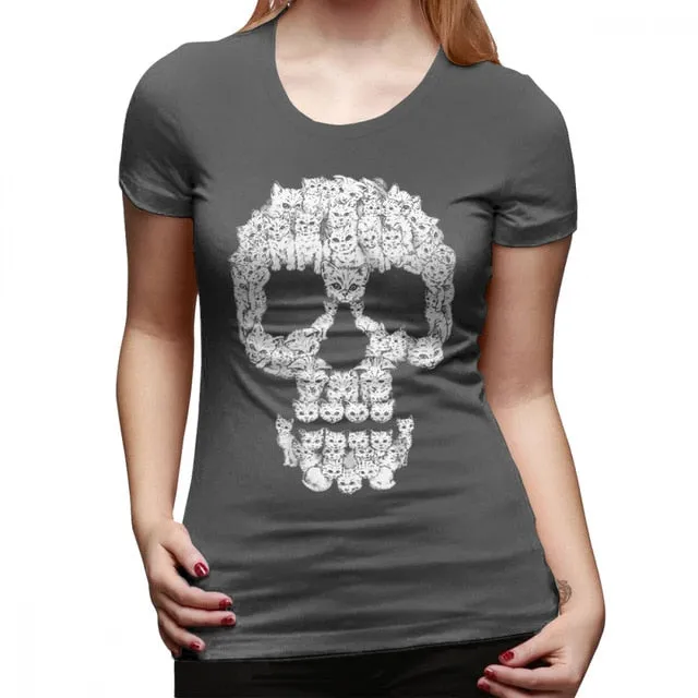 Kittens Skull Halloween T Shirt