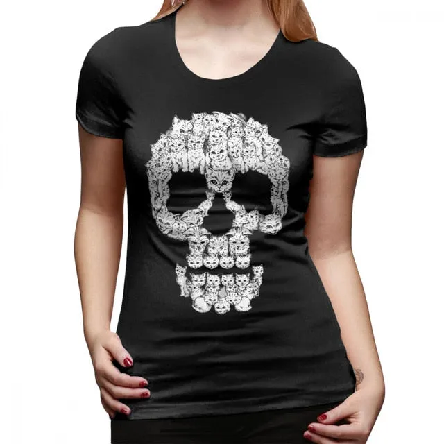 Kittens Skull Halloween T Shirt