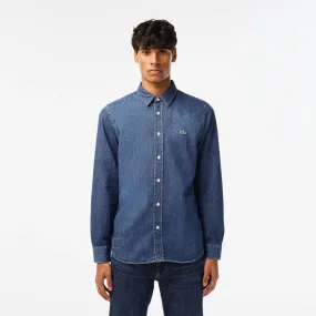 Lacoste Men's Regular Fit Organic Cotton Denim Shirt