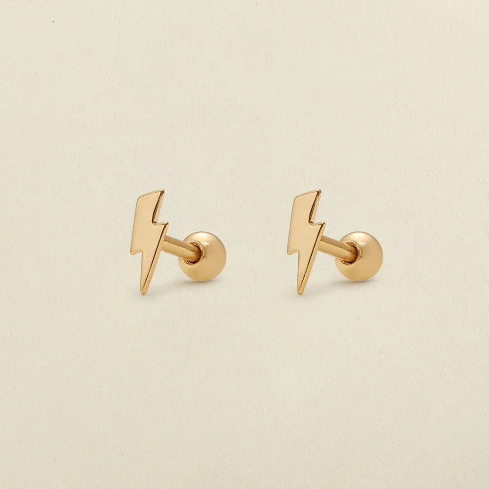 Lightning Bolt Stud Earrings | Final Sale