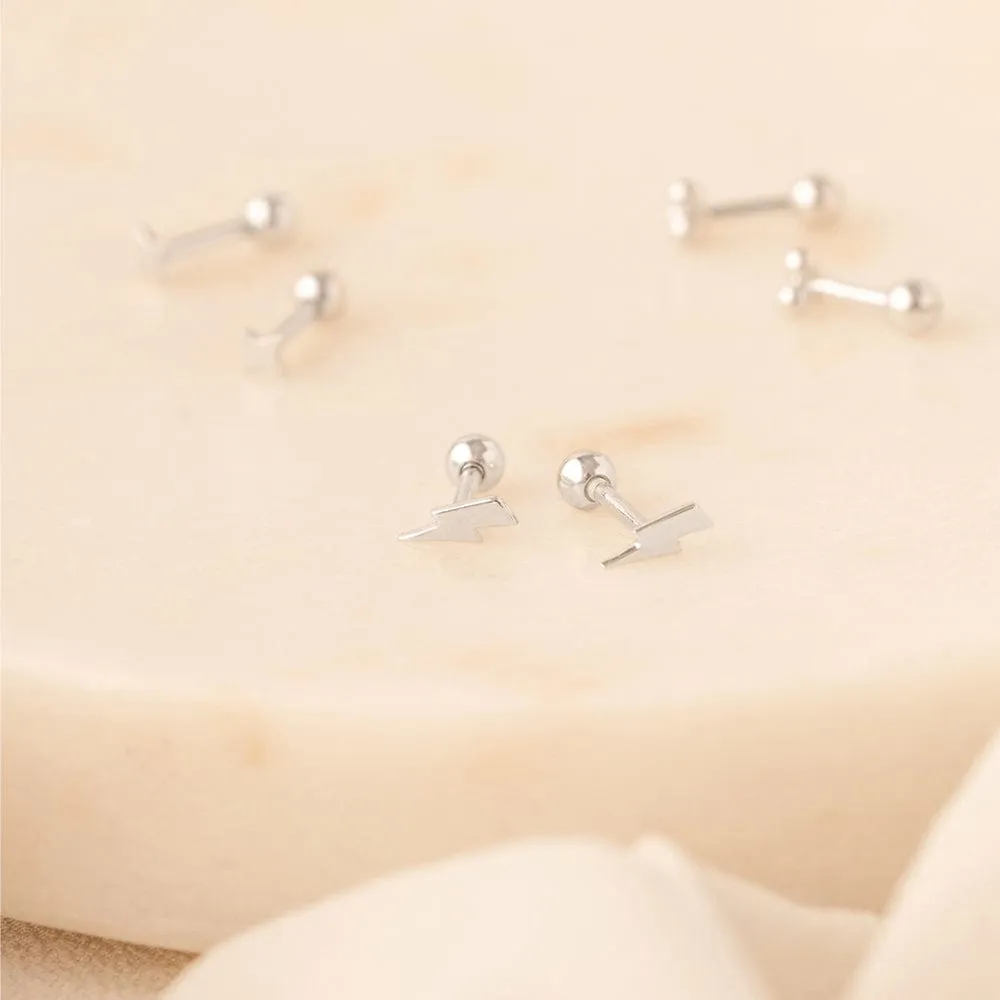 Lightning Bolt Stud Earrings | Final Sale