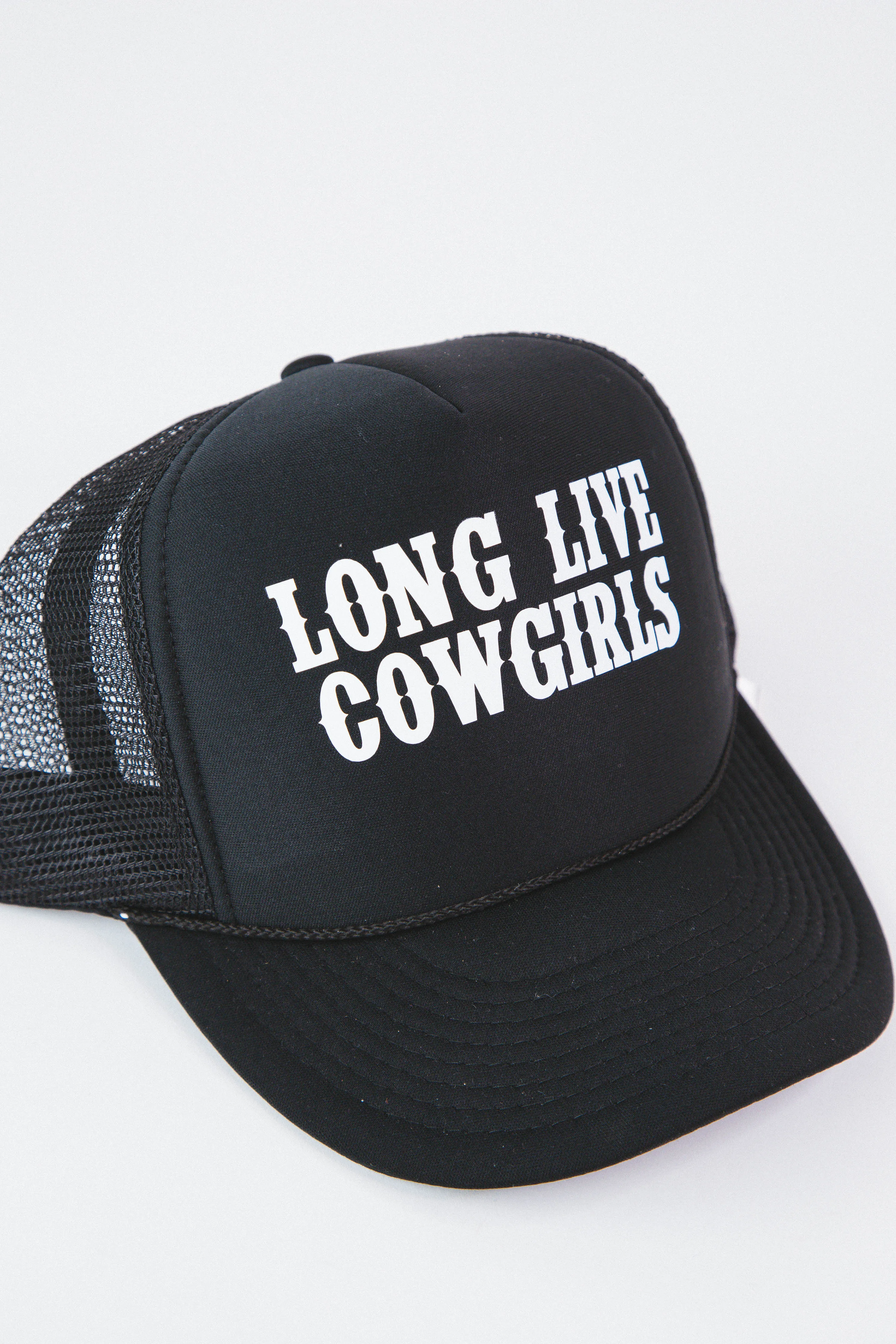 Long Live Cowgirls Trucker Hat Cap, Black