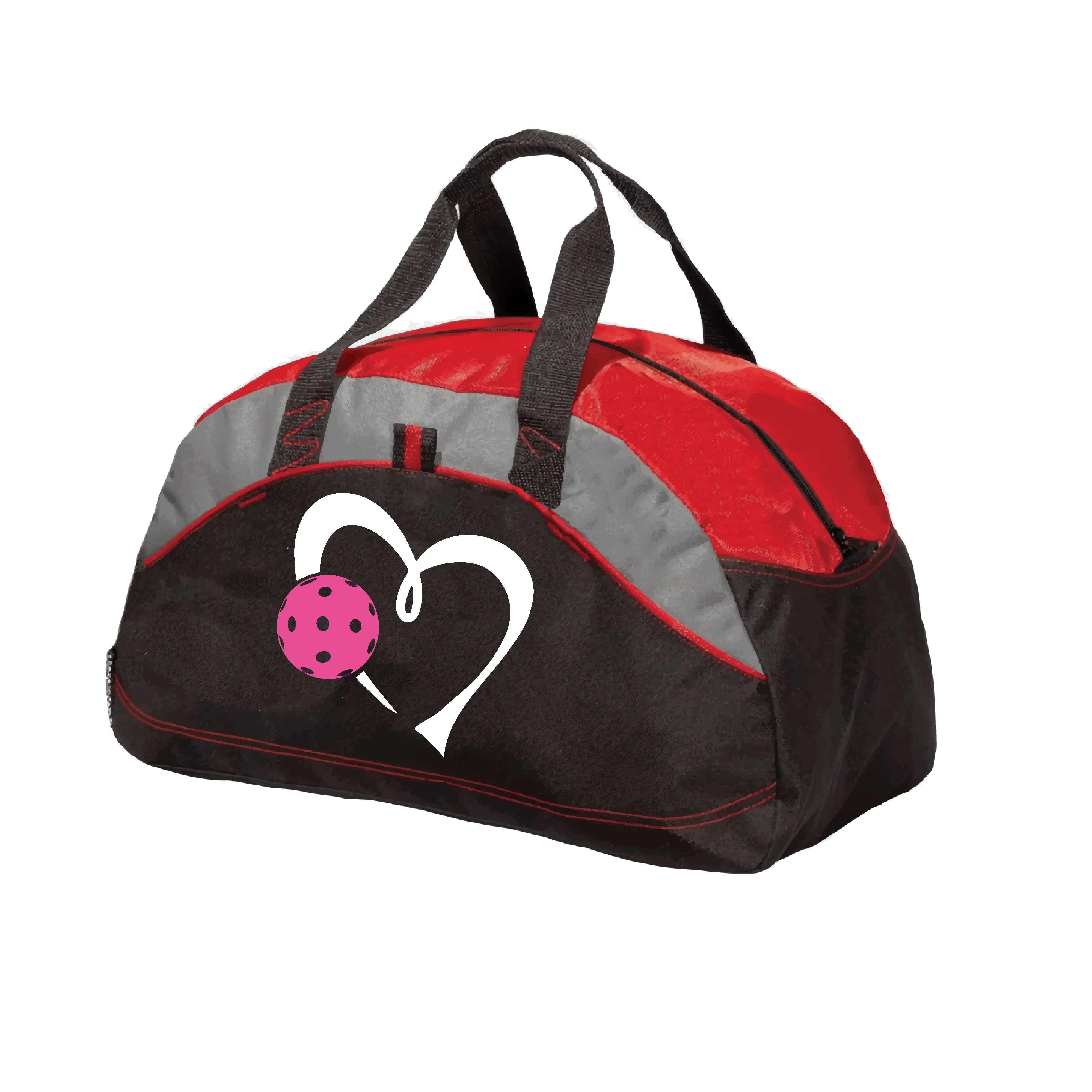 Love Pickleball Heart (Pink) | Pickleball Sports Duffel | Medium Size Court Bag