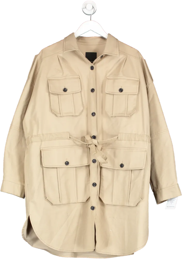 Marissa Webb Beige Dante Crisp Canvas Utility Jacket UK M