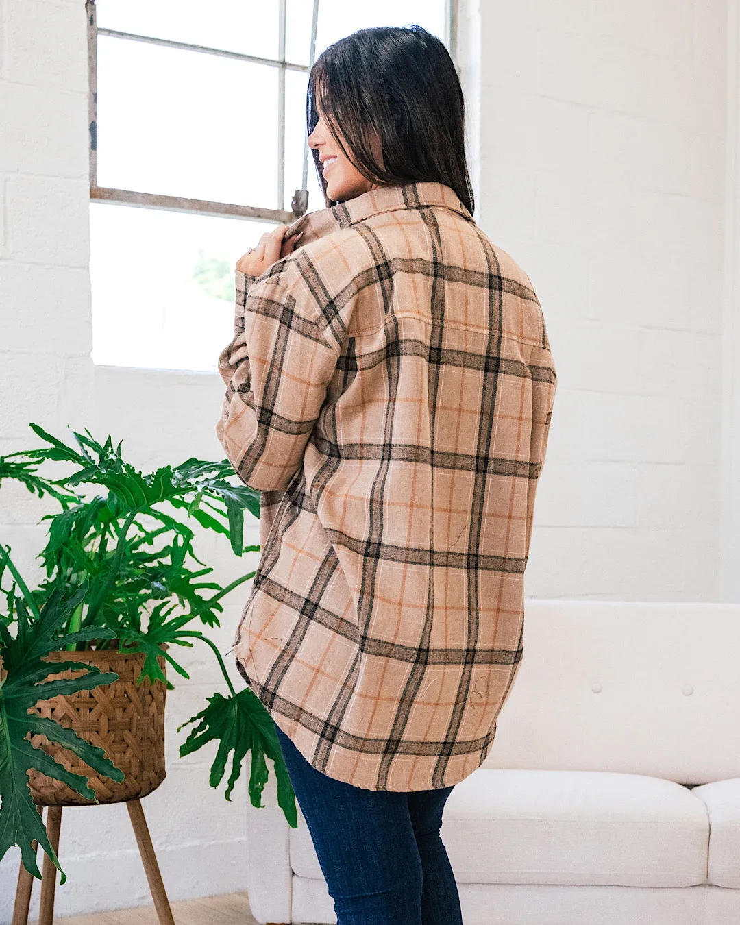 Melinda Plaid Flannel Top - Mocha