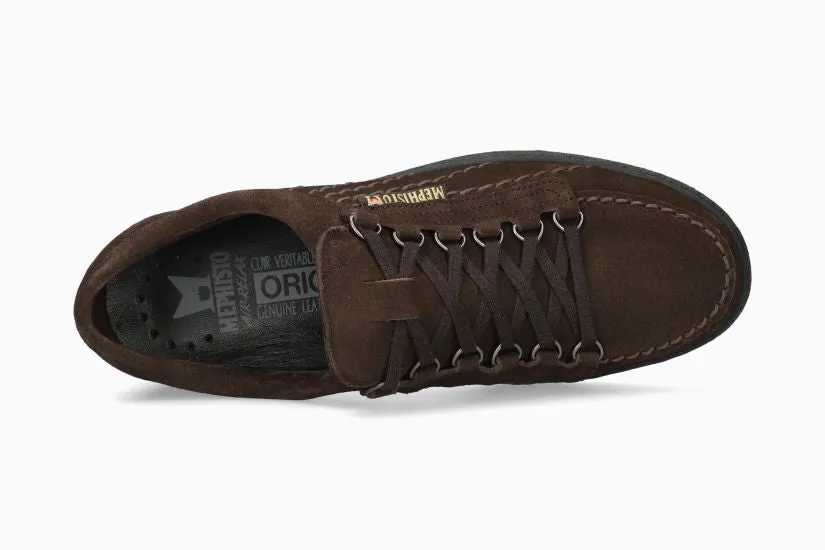 MEPHISTO Rainbow Dark Brown Velours Suede Shoes