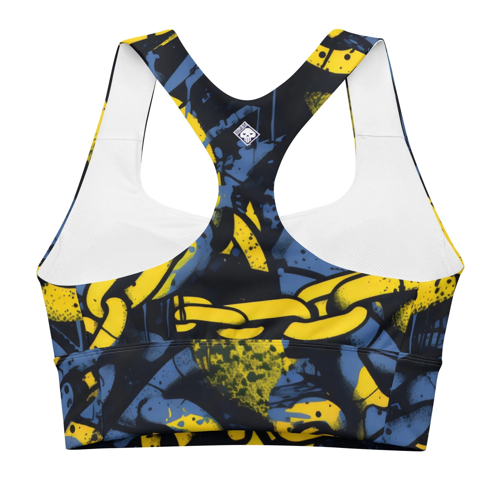 Mile After Mile - Golden Chains 002 Longline Racer Back Sports Bra